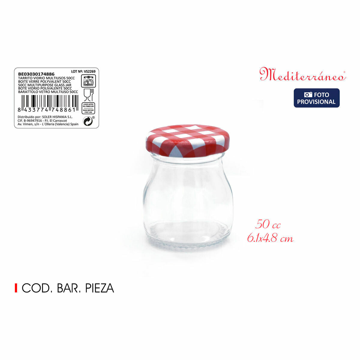 Tin Mediterraneo Glas 50 ml (96 Stuks)