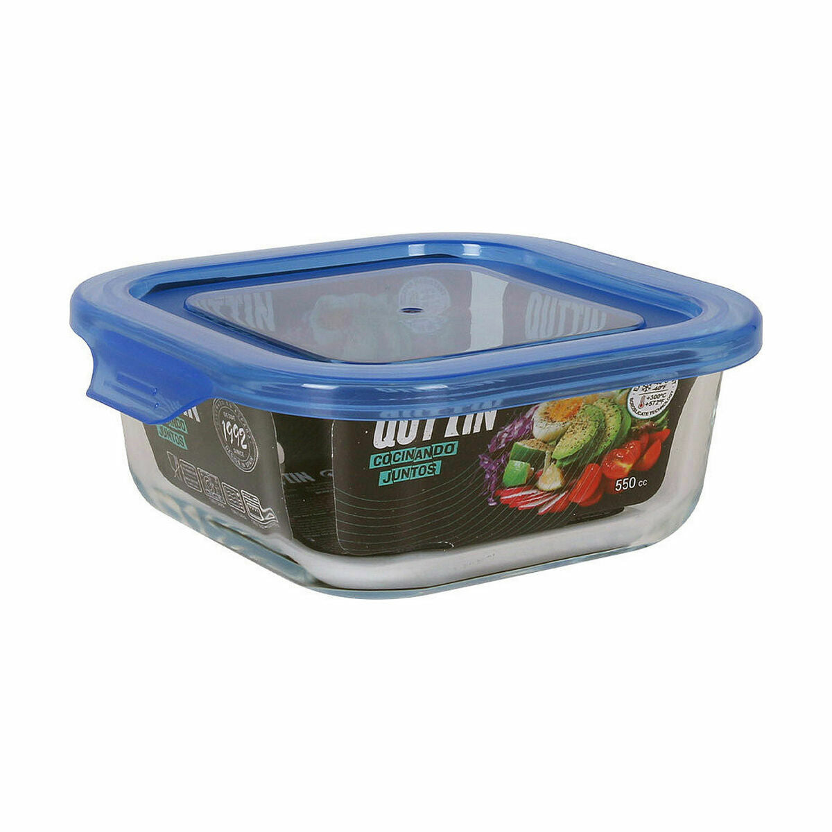 Lunch box Quttin   Blue 14 x 14 x 5,5 cm (12 Units)