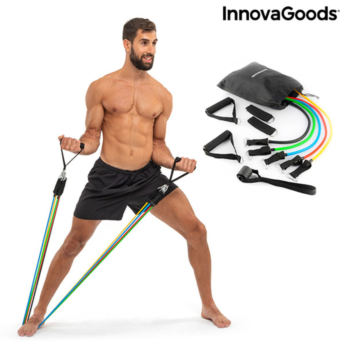 Set of Resistance Bands with Accessories and Exercise Guide Rebainer InnovaGoods (Refurbished A+)