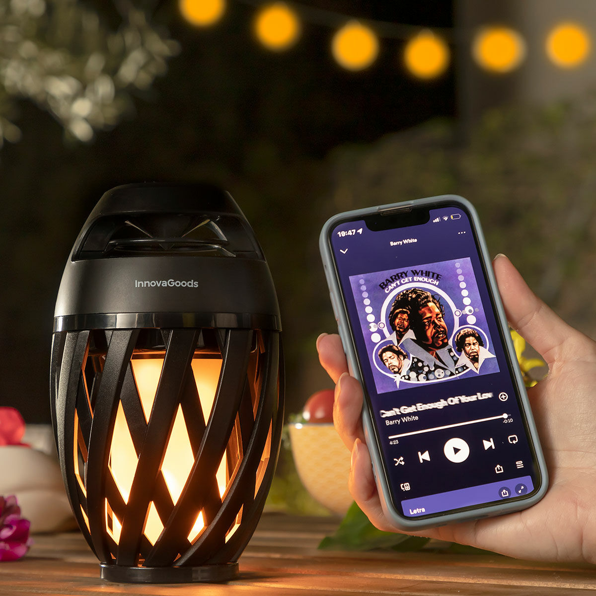 Draadloze speakerphone met LED-vlameffect Spekkle InnovaGoods