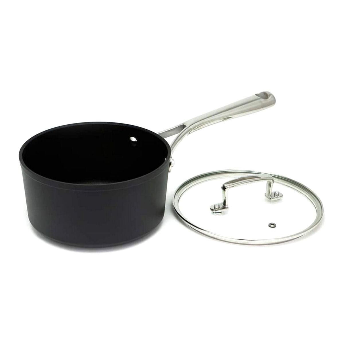 Saucepan with Lid Amercook Black Terracotta Stainless steel Aluminium Oven (Ø 18 cm)