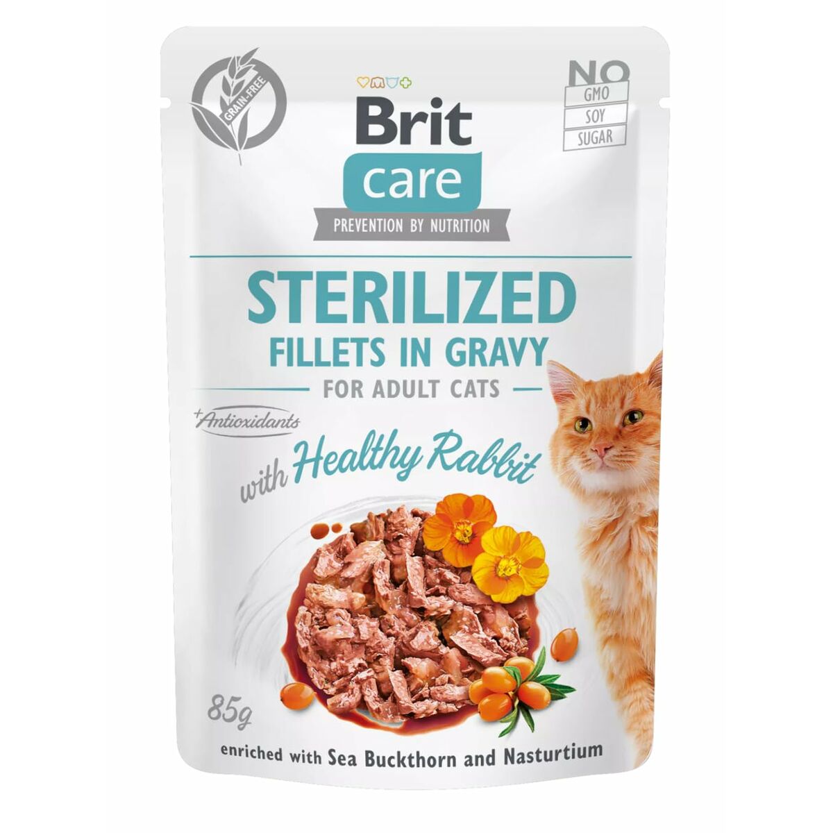 Kattenvoer Brit Care Sterilized Fillets in Gravy Rabbit Konijnenvlees 85 g