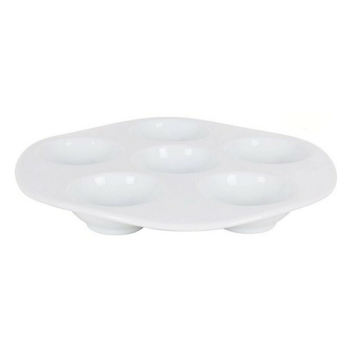 Snack Bowl Inde 729c3 White Porcelain 6 compartments