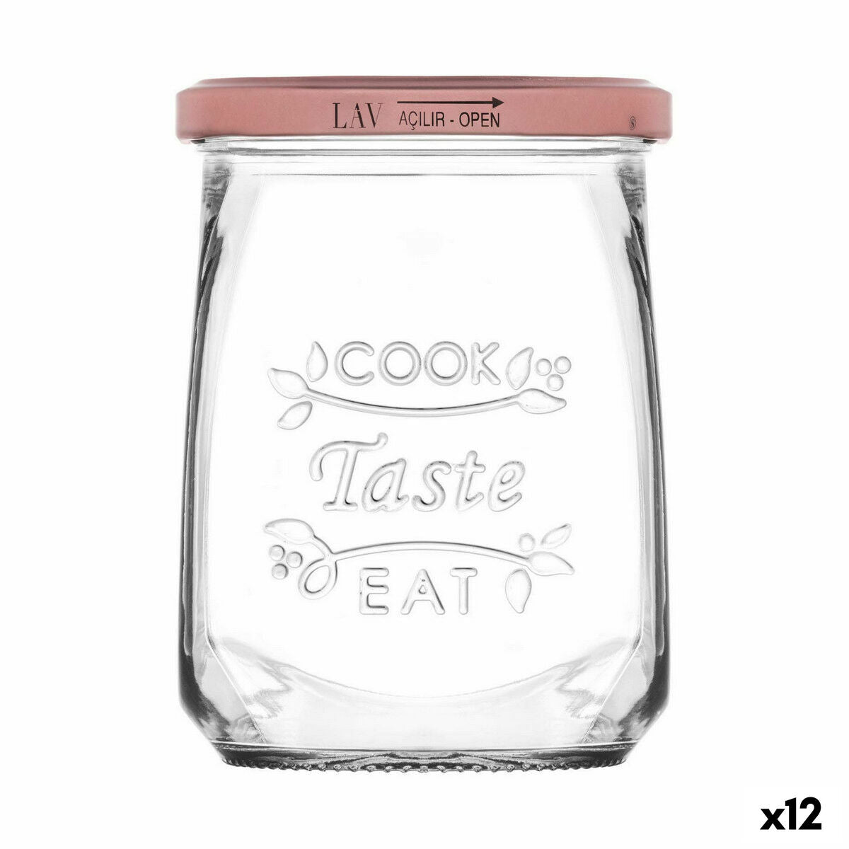 Transparante Glazen Kan Inde Tasty Met deksel 550 ml (12 Stuks)
