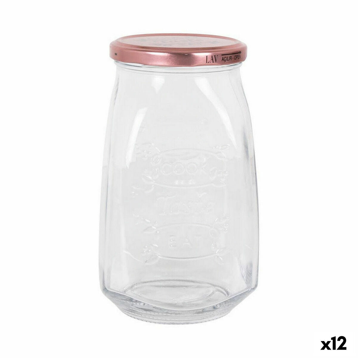 Transparante Glazen Kan Inde Tasty Met deksel 1,05 L (12 Stuks)