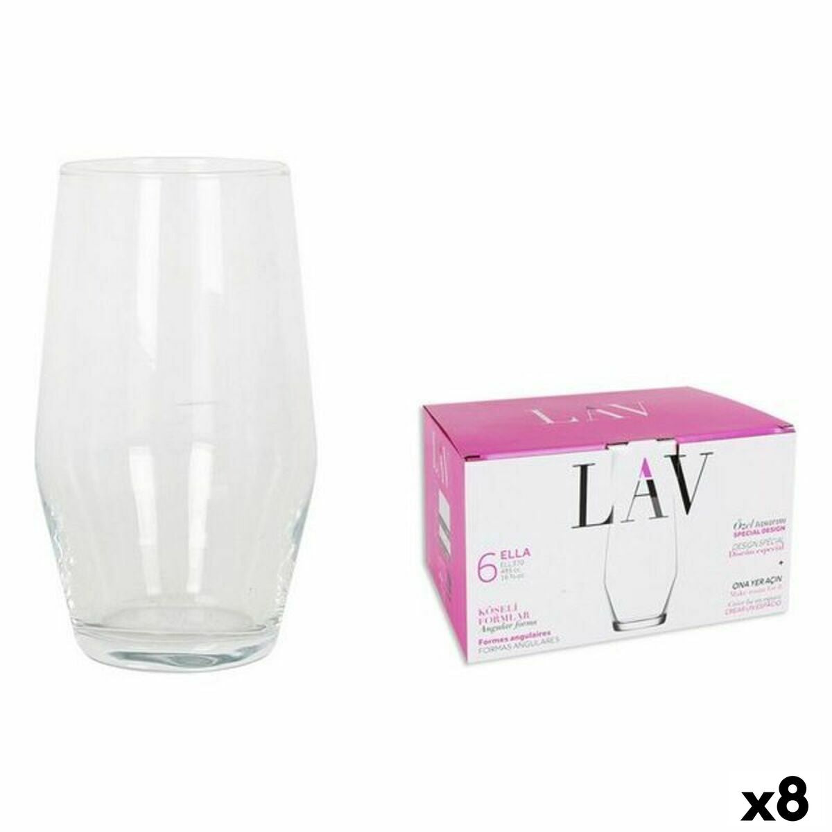 Set of glasses LAV 144954 6 Pieces (8 Units) (495 ml)