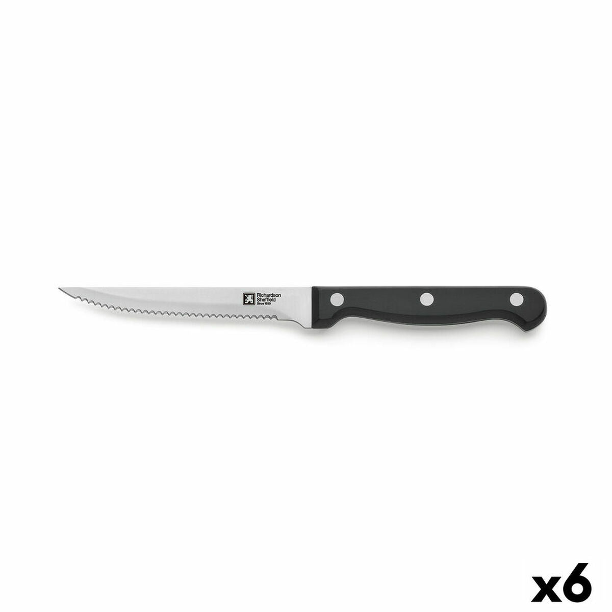 Knife for Chops Richardson Sheffield Artisan Black Metal 11,5 cm (Pack 6x)