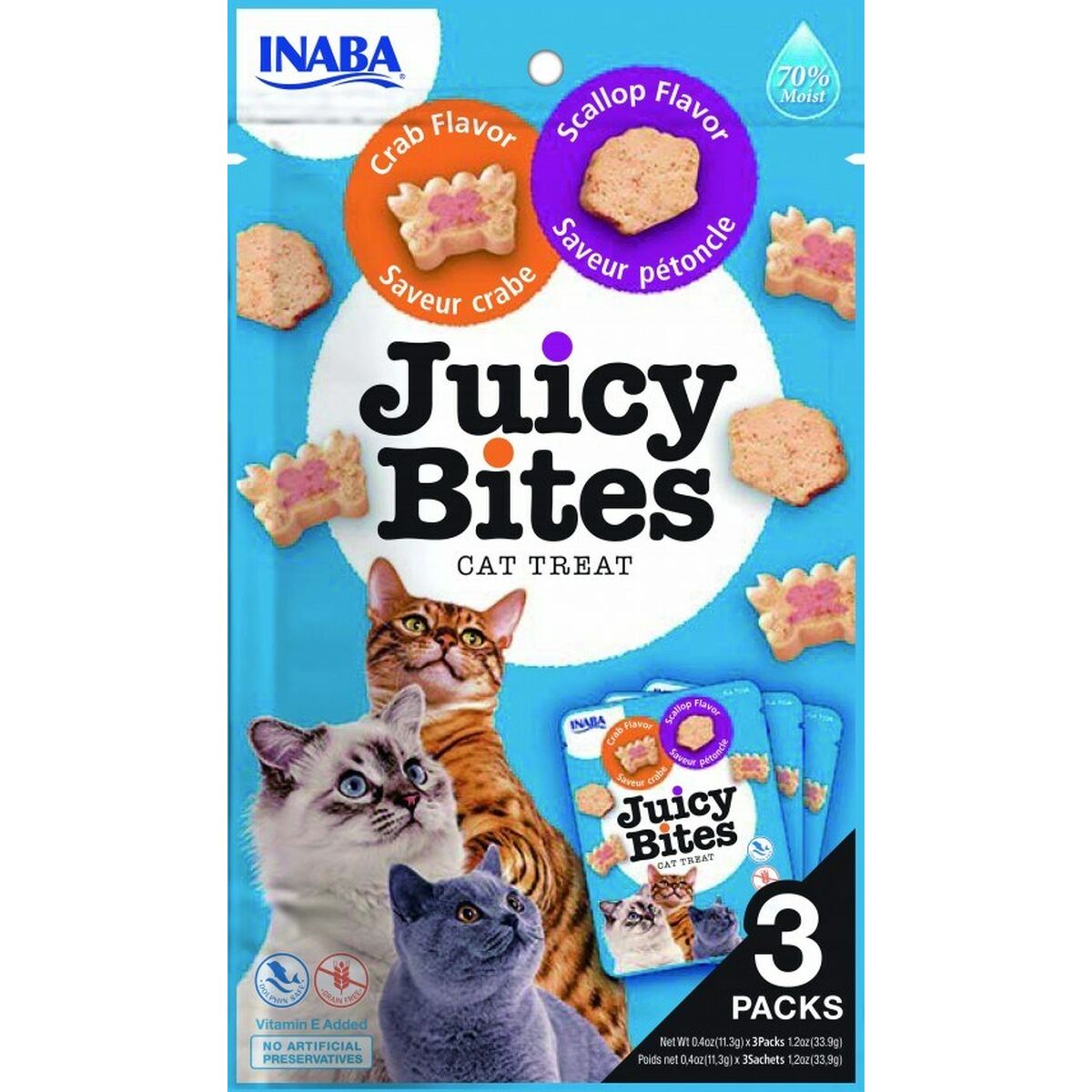 Snack for Cats Inaba Juicy Bites 3 x 11,3 g Crab