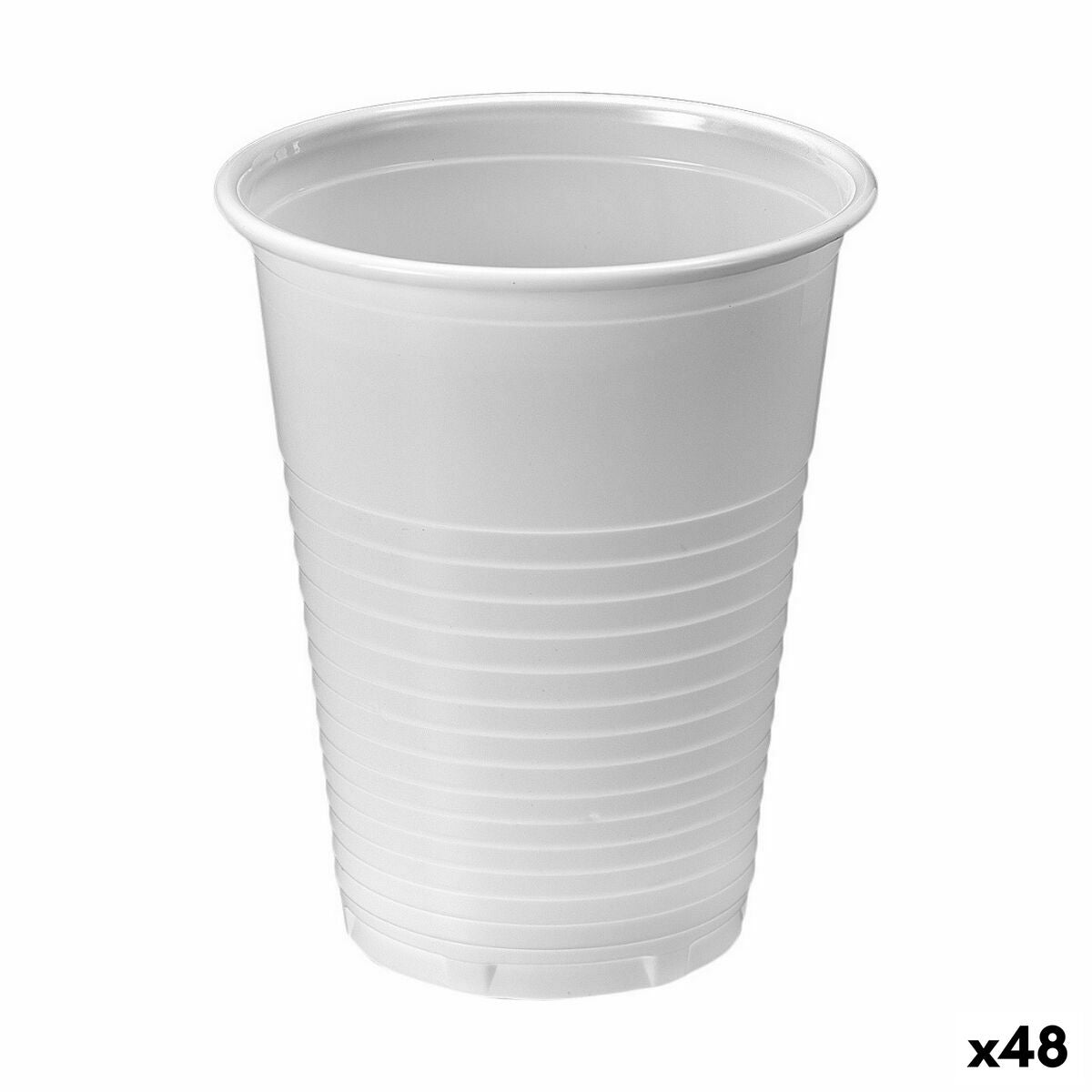 Set van herbruikbare glazen Algon Wit 25 Onderdelen 220 ml (48 Stuks)