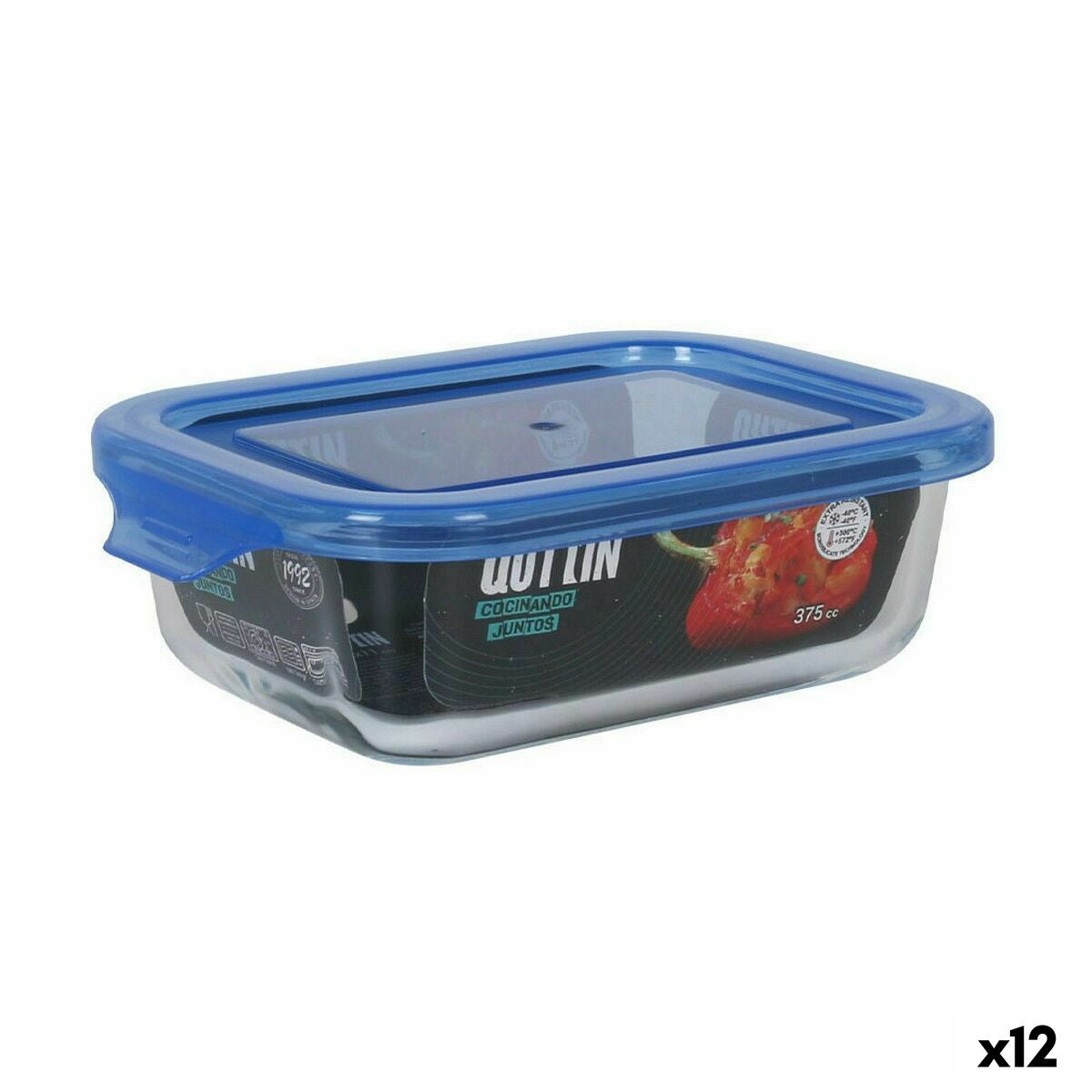 Rectangular Lunchbox with Lid Quttin Blue Rectangular 14,5 x 11 x 5 cm (12 Units)