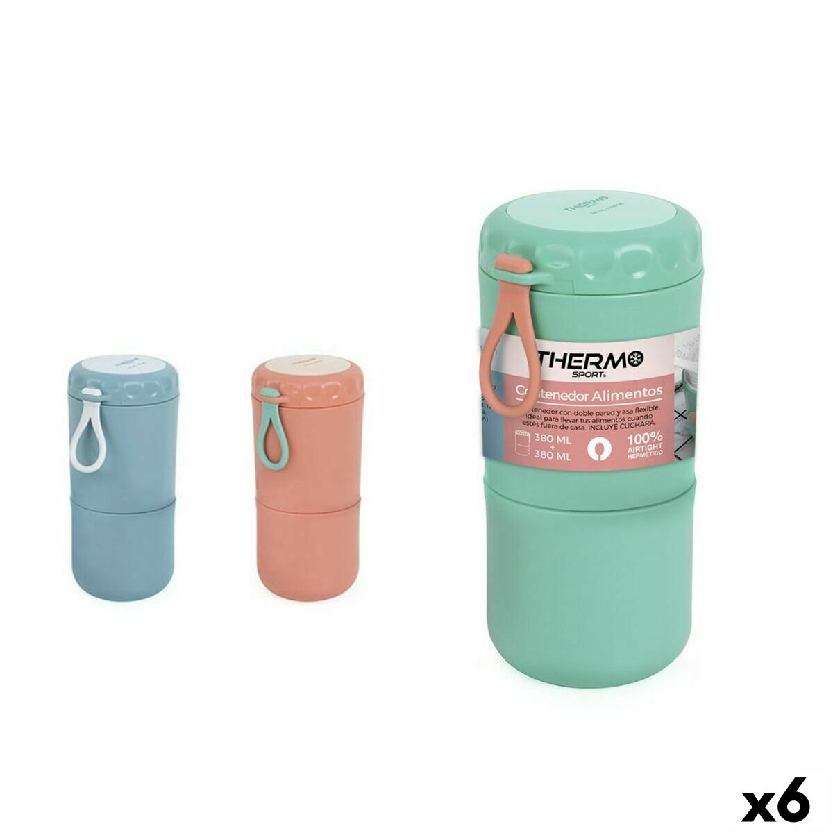 Travel thermos flask ThermoSport Double 380 ml + 380 ml (6 Units)