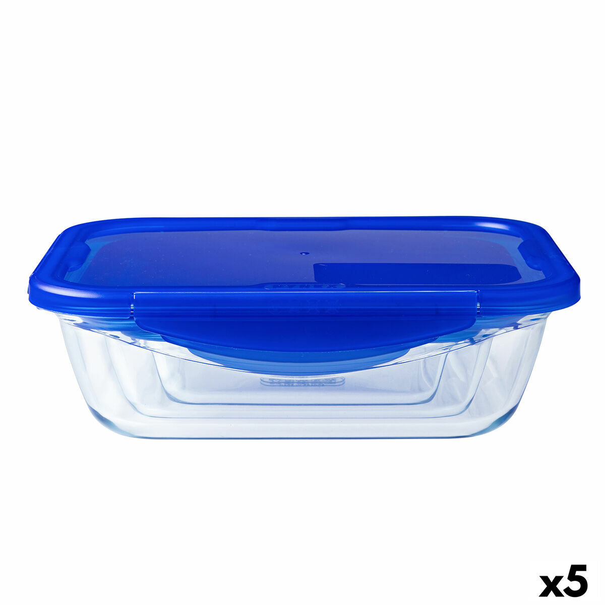 Hermetische Lunchtrommel Pyrex Cook & Go Blauw 1,7 L 24 x 18 cm Glas (5 Stuks)