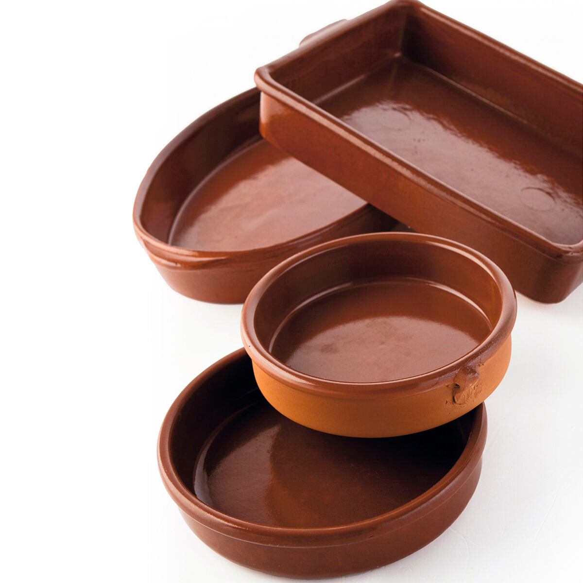 Saucepan Ceramic Brown (20 cm) (8 Units)