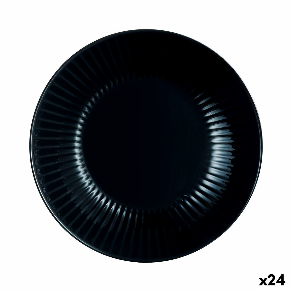 Deep Plate Luminarc Cottage Black Glass 20 cm (24 Units)