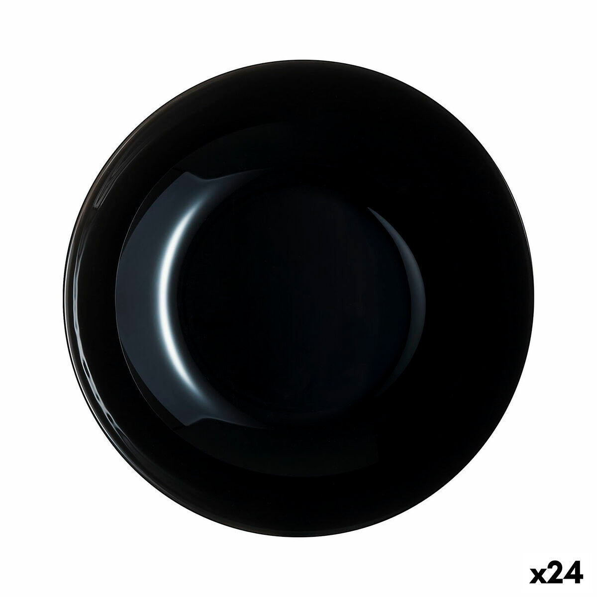 Diep bord Luminarc Zelie Zwart Glas 20 cm (24 Stuks)