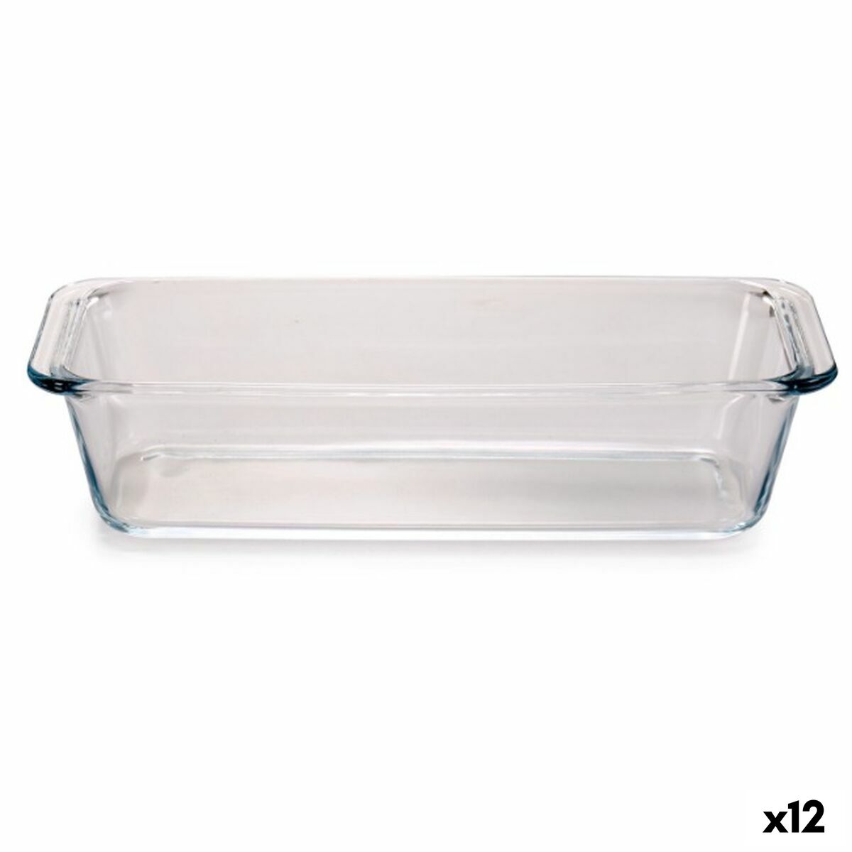 Baking tray Borcam Transparent Borosilicate Glass Sponge cake With handles (12 Units)
