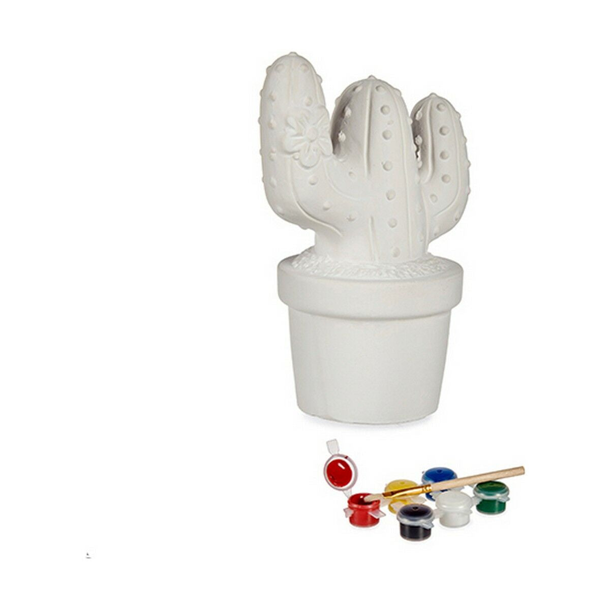 Paint Your Own Money Box Cactus 8,5 x 16,5 x 11,5 cm Ceramic (12 Units)