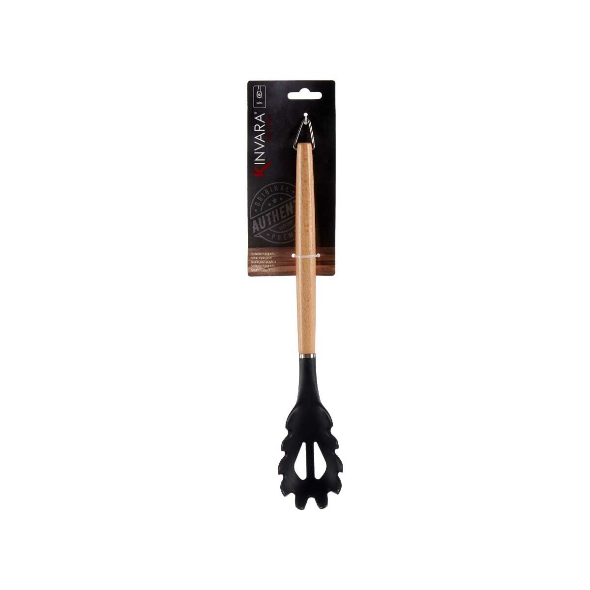 Pasta Spoon Black Nylon beech wood 6 x 3 x 32 cm (48 Units)