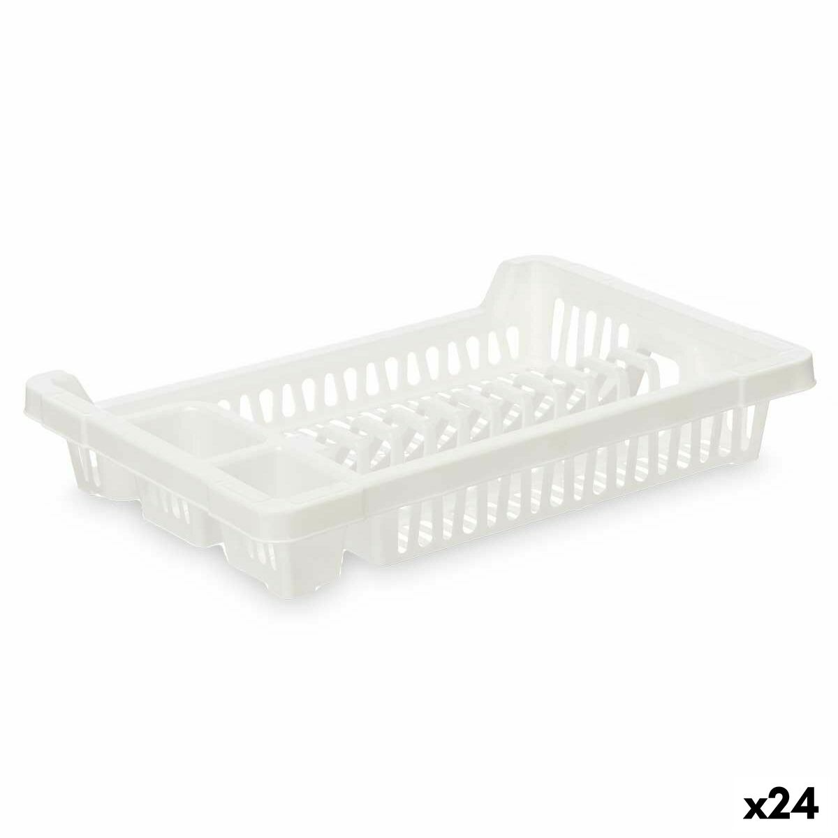 Afdruiprek voor Keukengootsteen Wit Plastic 42,5 x 7 x 29,5 cm (24 Stuks)