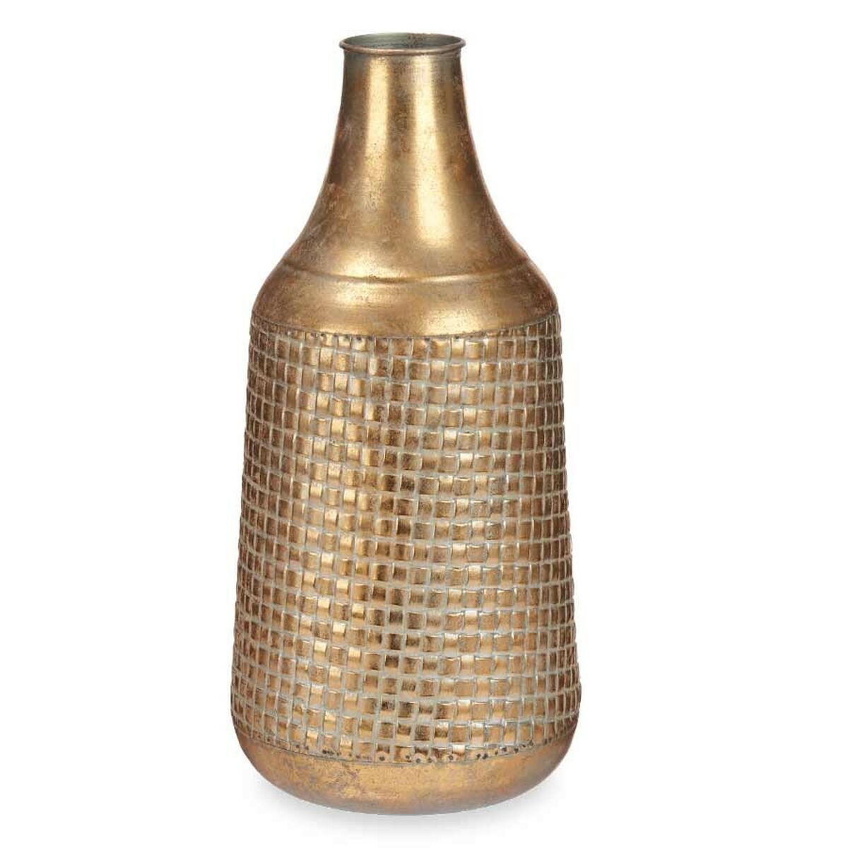 Vase Golden Metal 21 x 44 x 21 cm (4 Units) With relief
