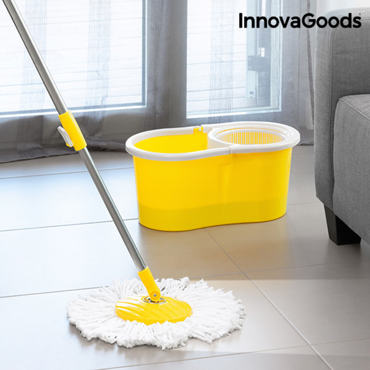 InnovaGoods Double Action Rotating Mop with Bucket