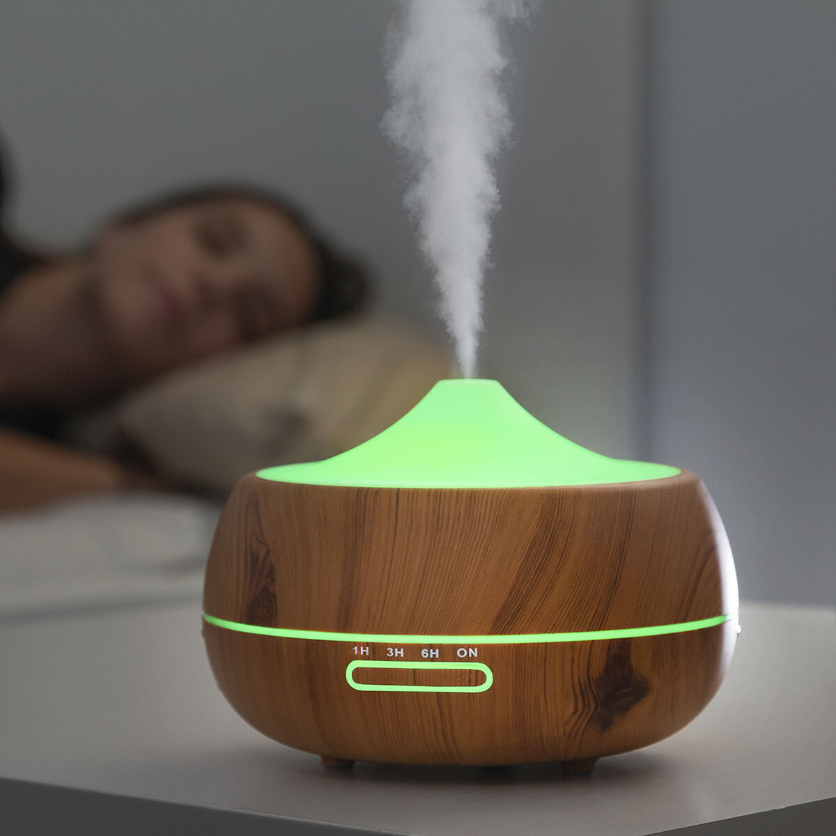 InnovaGoods Wooden-Effect Luchtbevochtiger met Aromatherapie