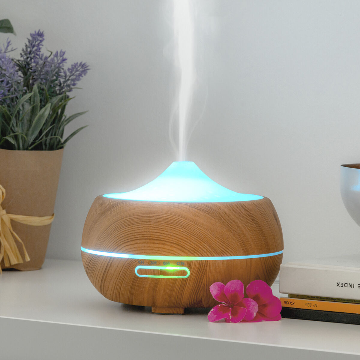 InnovaGoods Wooden-Effect Luchtbevochtiger met Aromatherapie