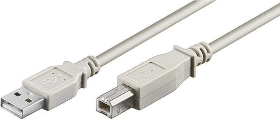 Wentronic Printerkabel USB 2.0 AB 180 LC HiSpeed 2.0, 1.8m 1.8m USB A USB B Mannelijk Mannelijk Grijs USB-kabel