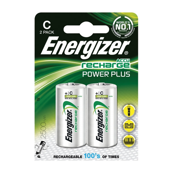 Oplaadbare Batterijen Energizer ENRC2500P2 C HR14 2500 mAh