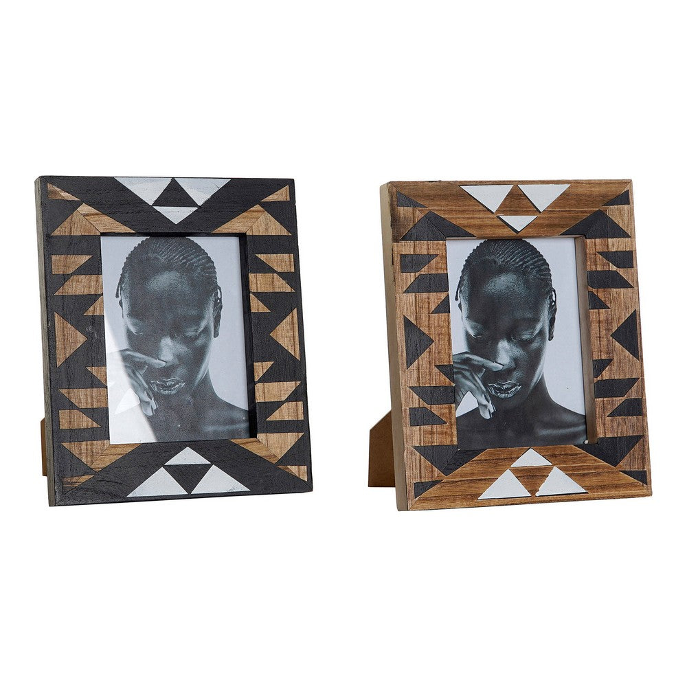 Fotolijsten DKD Home Decor Afrikaan Hout MDF (2 pcs) (18 x 2.7 x 23 cm)