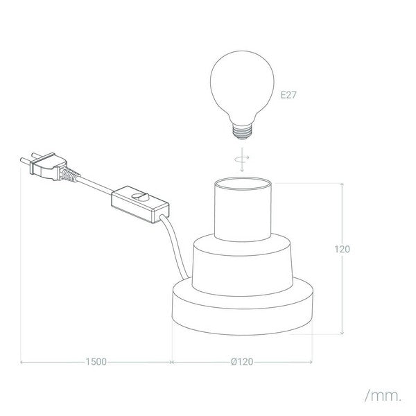 Bureaulamp Ledkia Astorg Wit Keramisch E27 (120x120x120 mm)