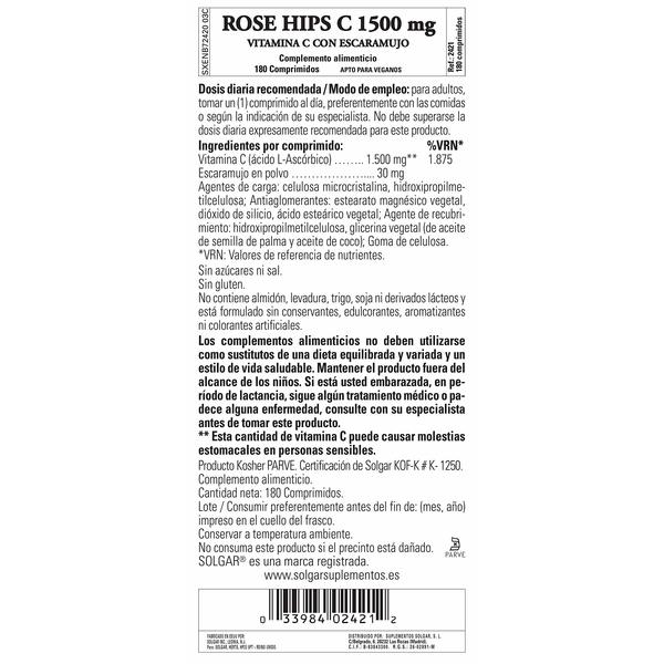 Tabletten Rose Hips C 1500 mg Solgar E2421 (Refurbished A+)