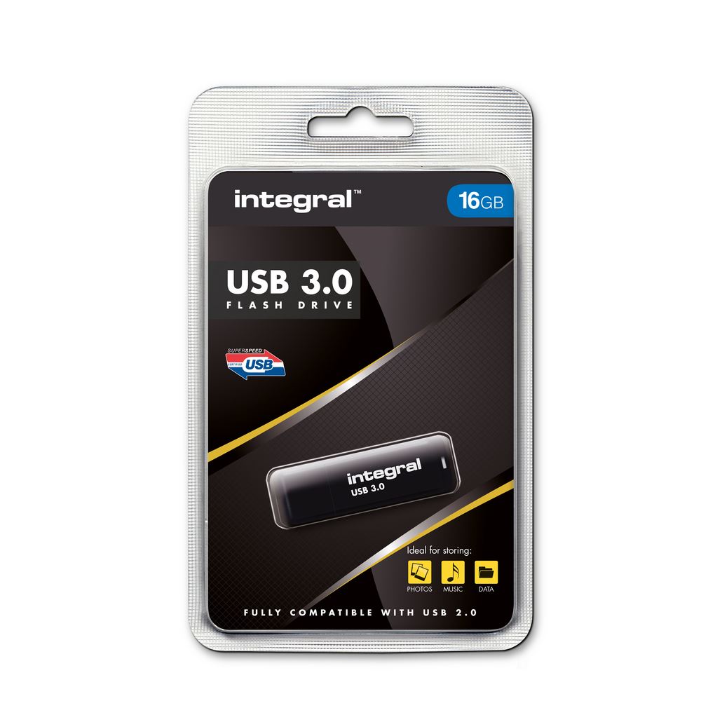 USB 3.0 memory pen 16GB zwart