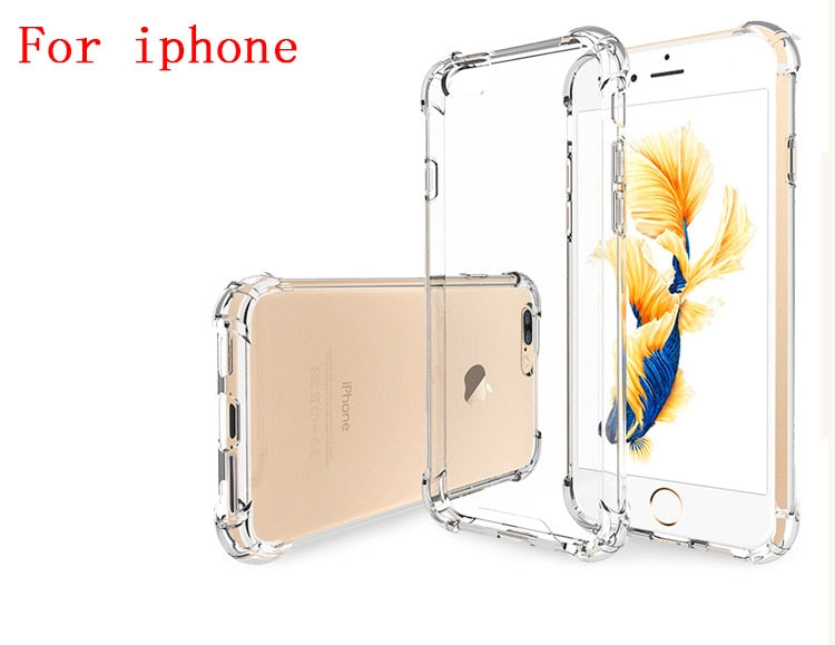 Siliconen hoesje voor iPhone 12 11 Pro X XR XS Max 5 5S 6 7 8 Plus Cover Transparent Cases For iPhone SE 2020 Shockproof Case Soft
