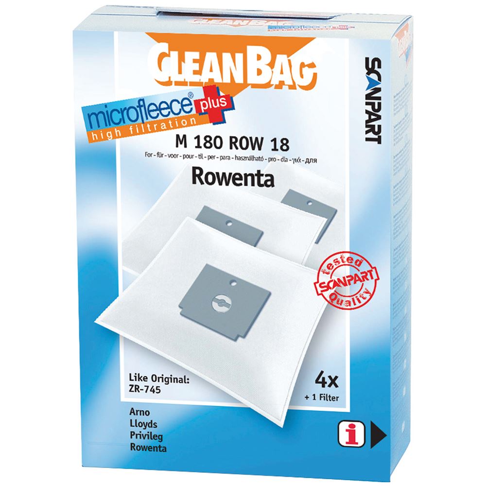 Stofzuigerzak fleece Rowenta M180ROW18 Scanpart Cleanbag